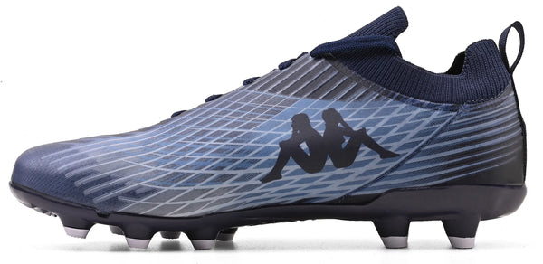 Chuteira de futebol azul com design moderno e detalhes em preto, ideal para jogadores que buscam desempenho e conforto. Perfeita para partidas de alta performance.