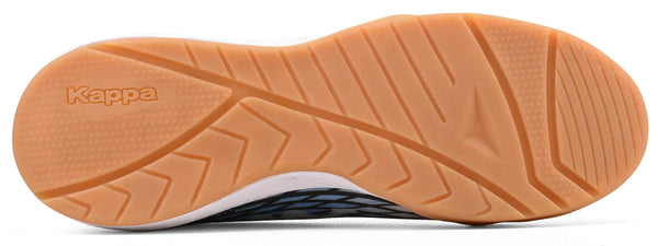 Imagem da sola chuteira maestro futsal da Kappa, destacando o design com detalhes em relevo e uma sola de borracha antiderrapante, ideal para esportes.