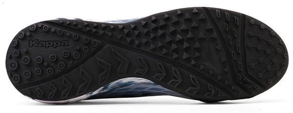 Sola de chuteira preta da marca Kappa com travas, ideal para atividades físicas de alta performance.