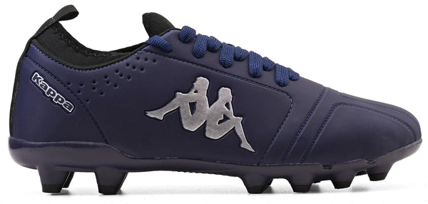 Chuteira de futebol Kappa na cor azul, com detalhe do logo Kappa na lateral, ideal para jogos e treinos em campo.